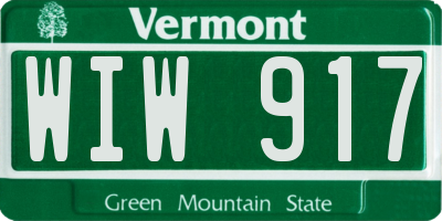 VT license plate WIW917