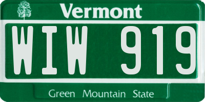 VT license plate WIW919