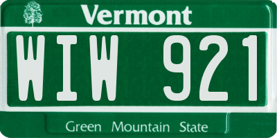 VT license plate WIW921