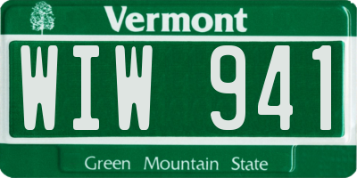 VT license plate WIW941