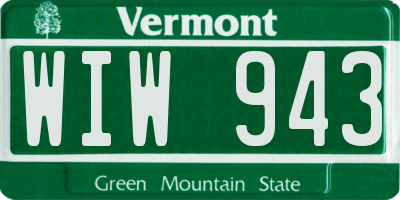 VT license plate WIW943