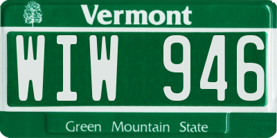 VT license plate WIW946