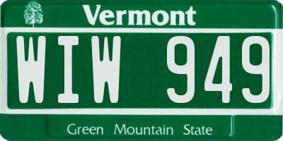 VT license plate WIW949
