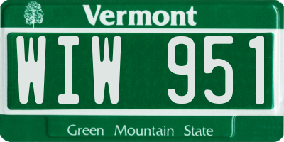 VT license plate WIW951