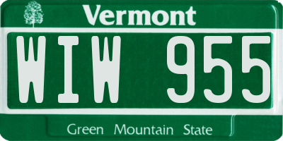 VT license plate WIW955
