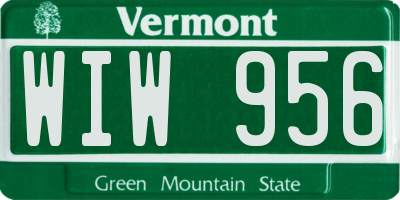 VT license plate WIW956