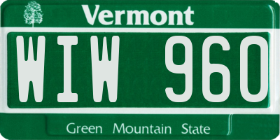 VT license plate WIW960