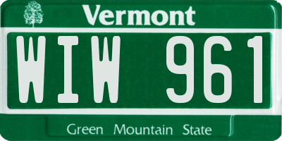 VT license plate WIW961
