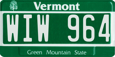 VT license plate WIW964