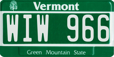 VT license plate WIW966