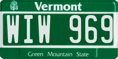 VT license plate WIW969
