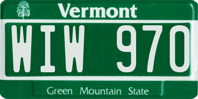 VT license plate WIW970