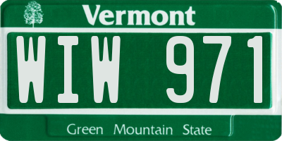 VT license plate WIW971
