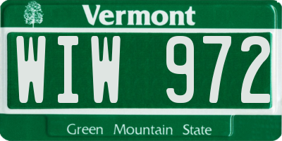 VT license plate WIW972