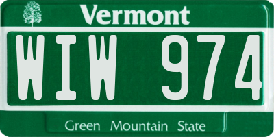 VT license plate WIW974