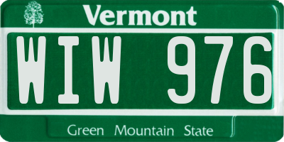 VT license plate WIW976