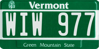 VT license plate WIW977