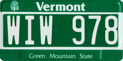VT license plate WIW978