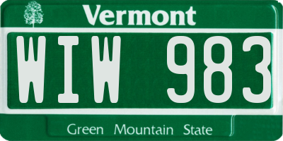 VT license plate WIW983