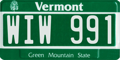 VT license plate WIW991
