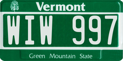 VT license plate WIW997