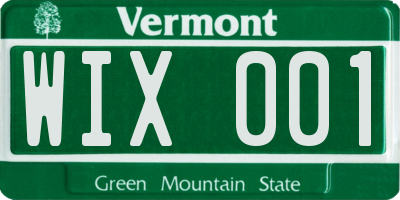 VT license plate WIX001