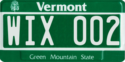 VT license plate WIX002