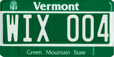 VT license plate WIX004