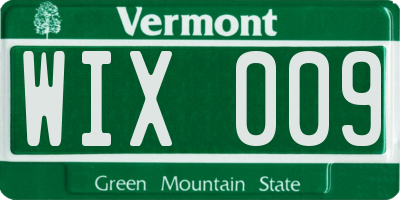 VT license plate WIX009