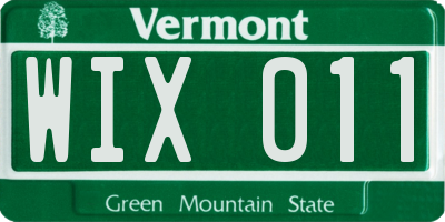 VT license plate WIX011