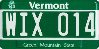 VT license plate WIX014