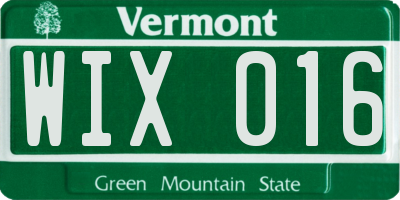 VT license plate WIX016