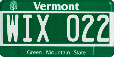 VT license plate WIX022
