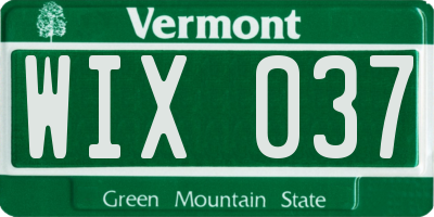 VT license plate WIX037
