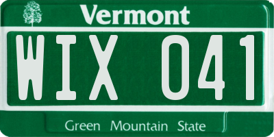 VT license plate WIX041