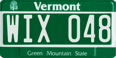 VT license plate WIX048