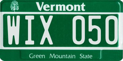 VT license plate WIX050