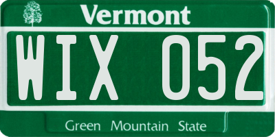 VT license plate WIX052