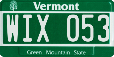 VT license plate WIX053