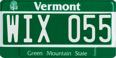 VT license plate WIX055