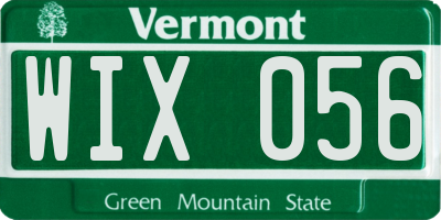 VT license plate WIX056
