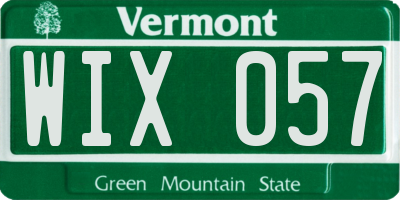 VT license plate WIX057