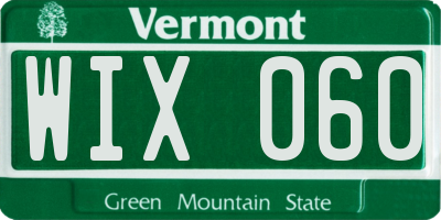 VT license plate WIX060