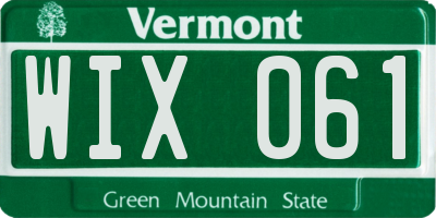 VT license plate WIX061