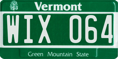 VT license plate WIX064