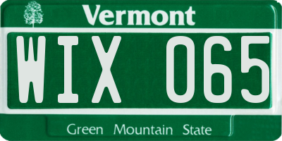 VT license plate WIX065