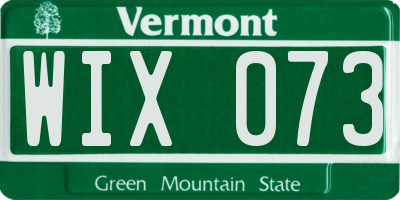 VT license plate WIX073