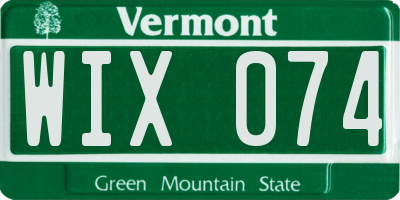 VT license plate WIX074