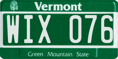 VT license plate WIX076