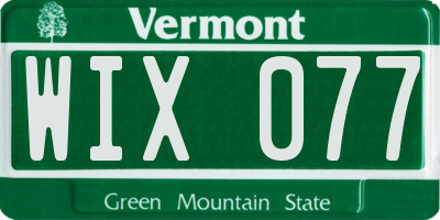 VT license plate WIX077